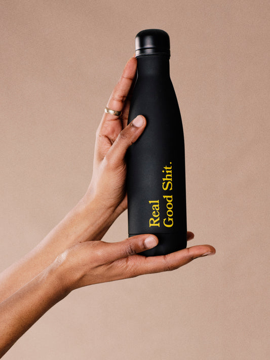 Real Good Shit (Black) Reusable Water Bottle