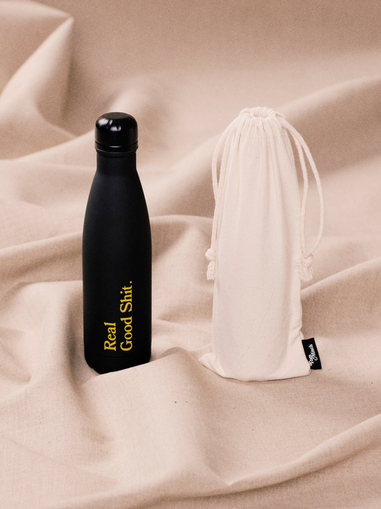 Real Good Shit (Black) Reusable Water Bottle