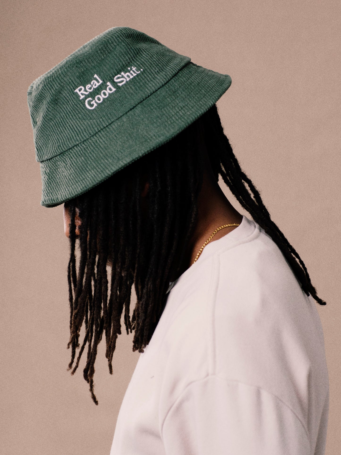 Real Good Shit (Green) Corduroy Bucket Hat