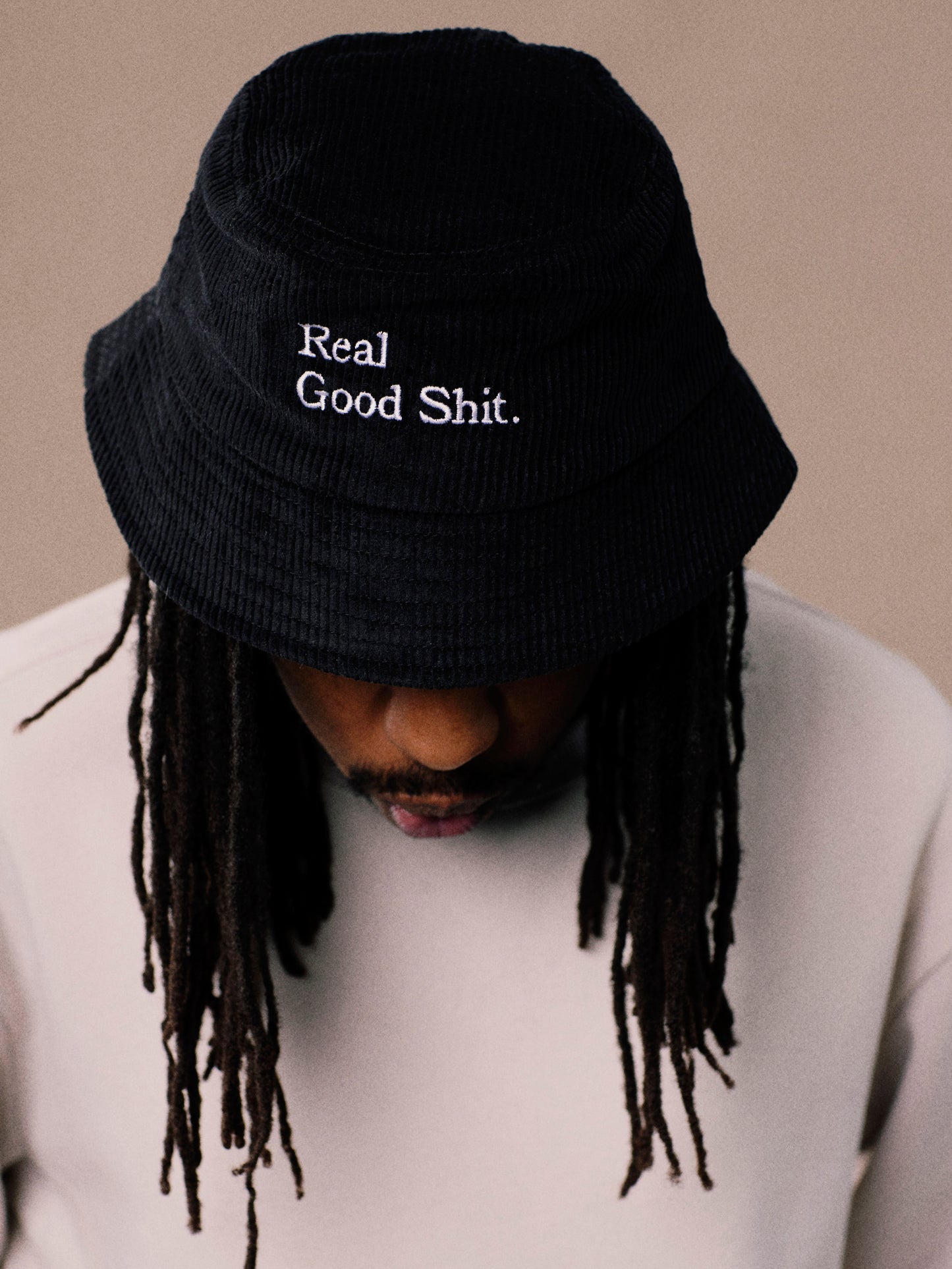 Real Good Shit (Black) Corduroy Bucket Hat