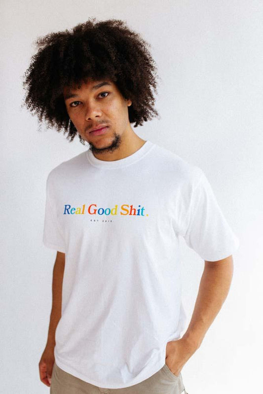 Multi-Color Real Good Shit (White) T-shirt