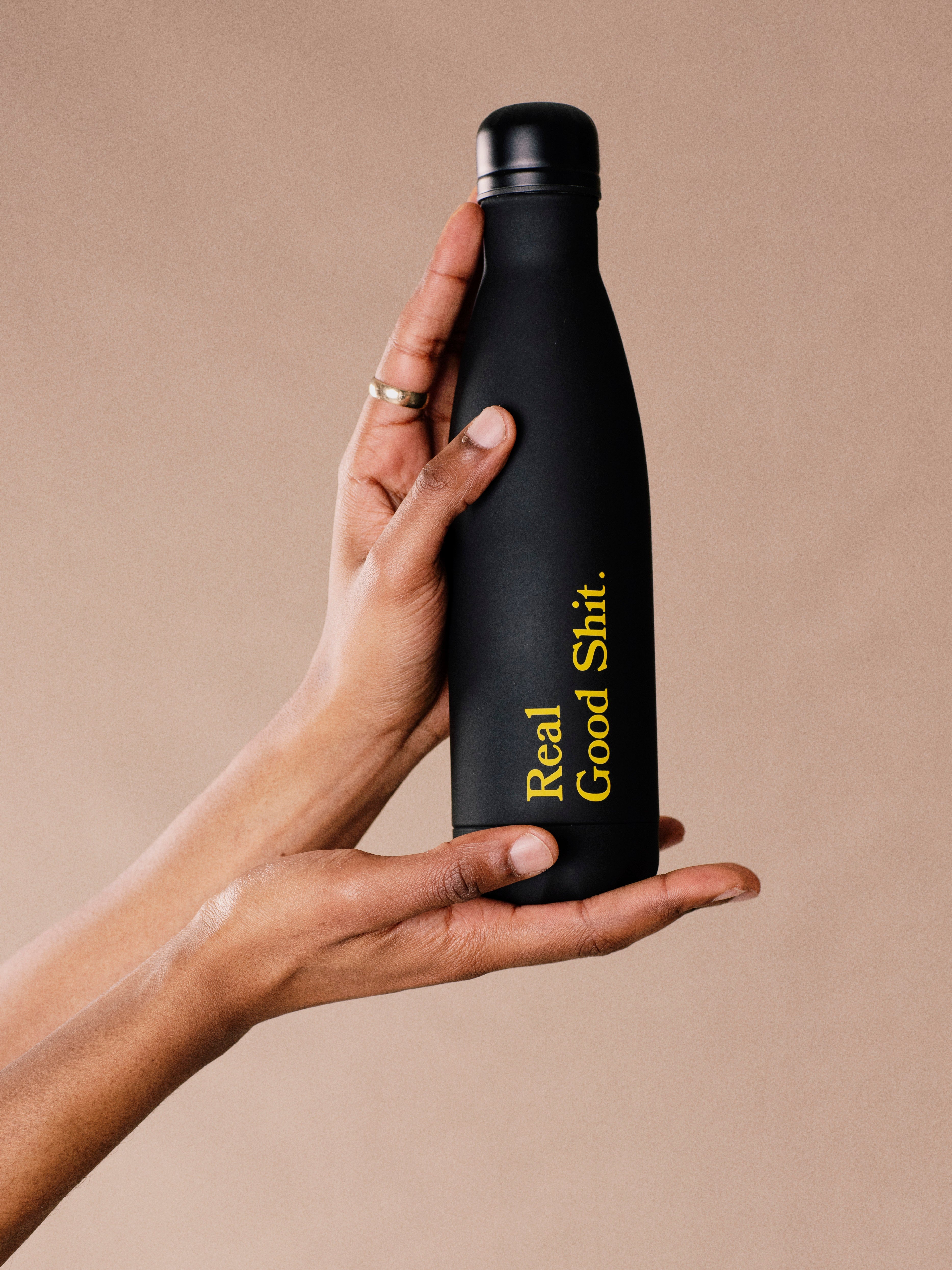 Real Good Shit (Black) Reusable Water Bottle