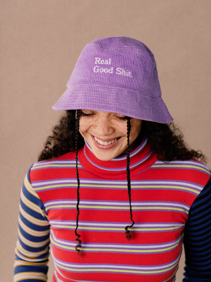 Real Good Shit Corduroy Bucket Hat (Lilac)