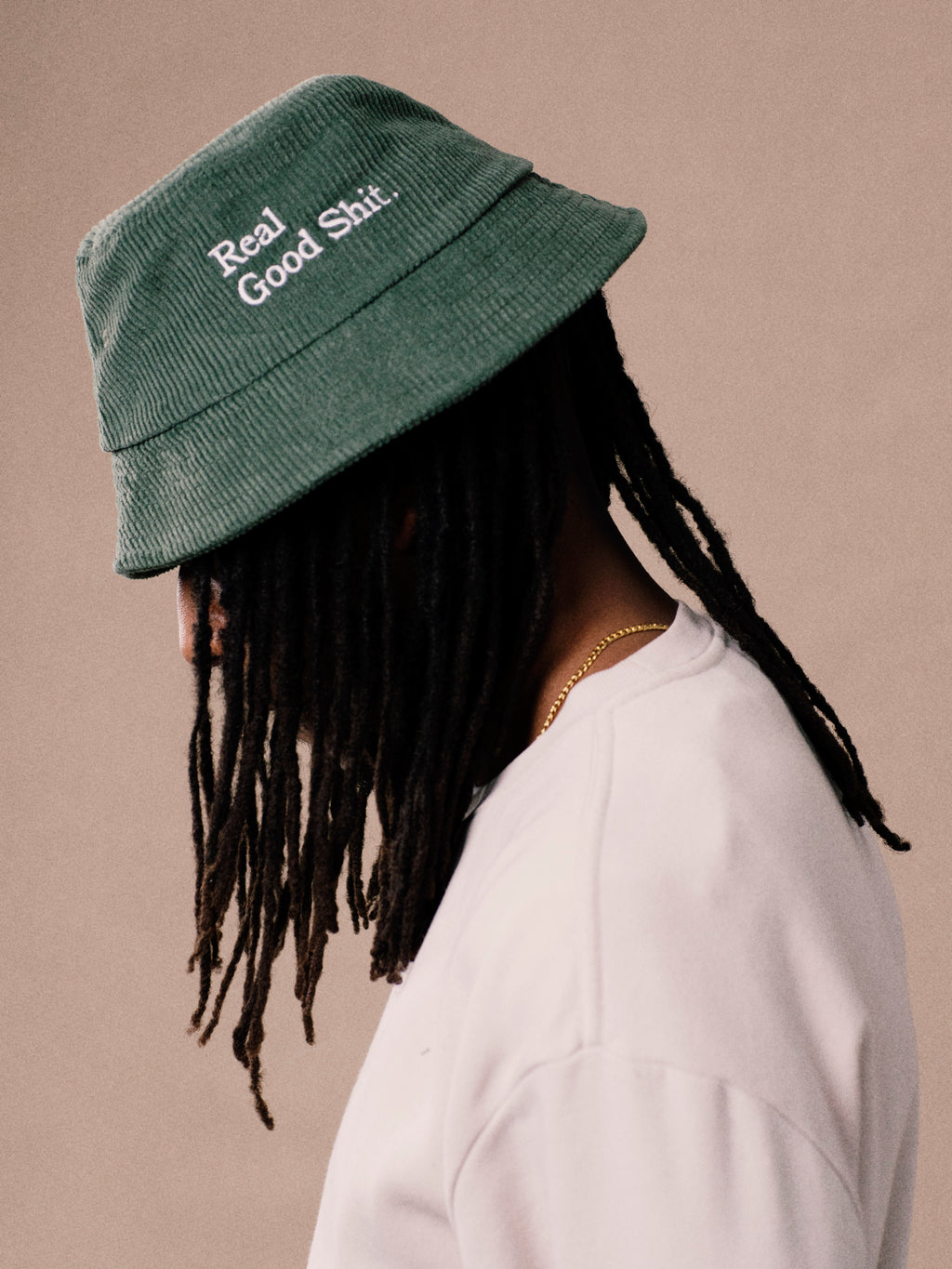 Real Good Shit (Green) Corduroy Bucket Hat