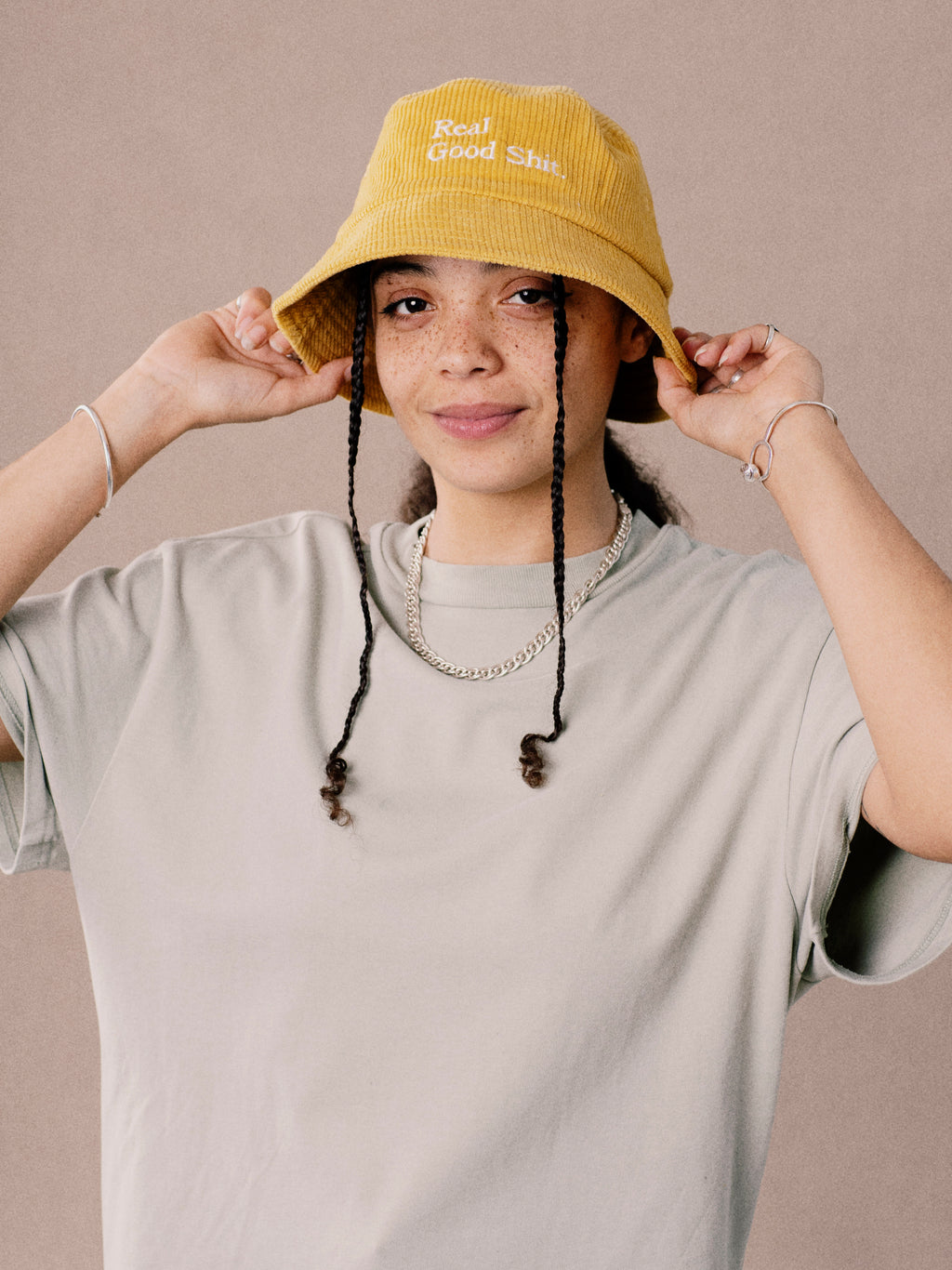Real Good Shit (Mustard) Cordoroy Bucket Hat