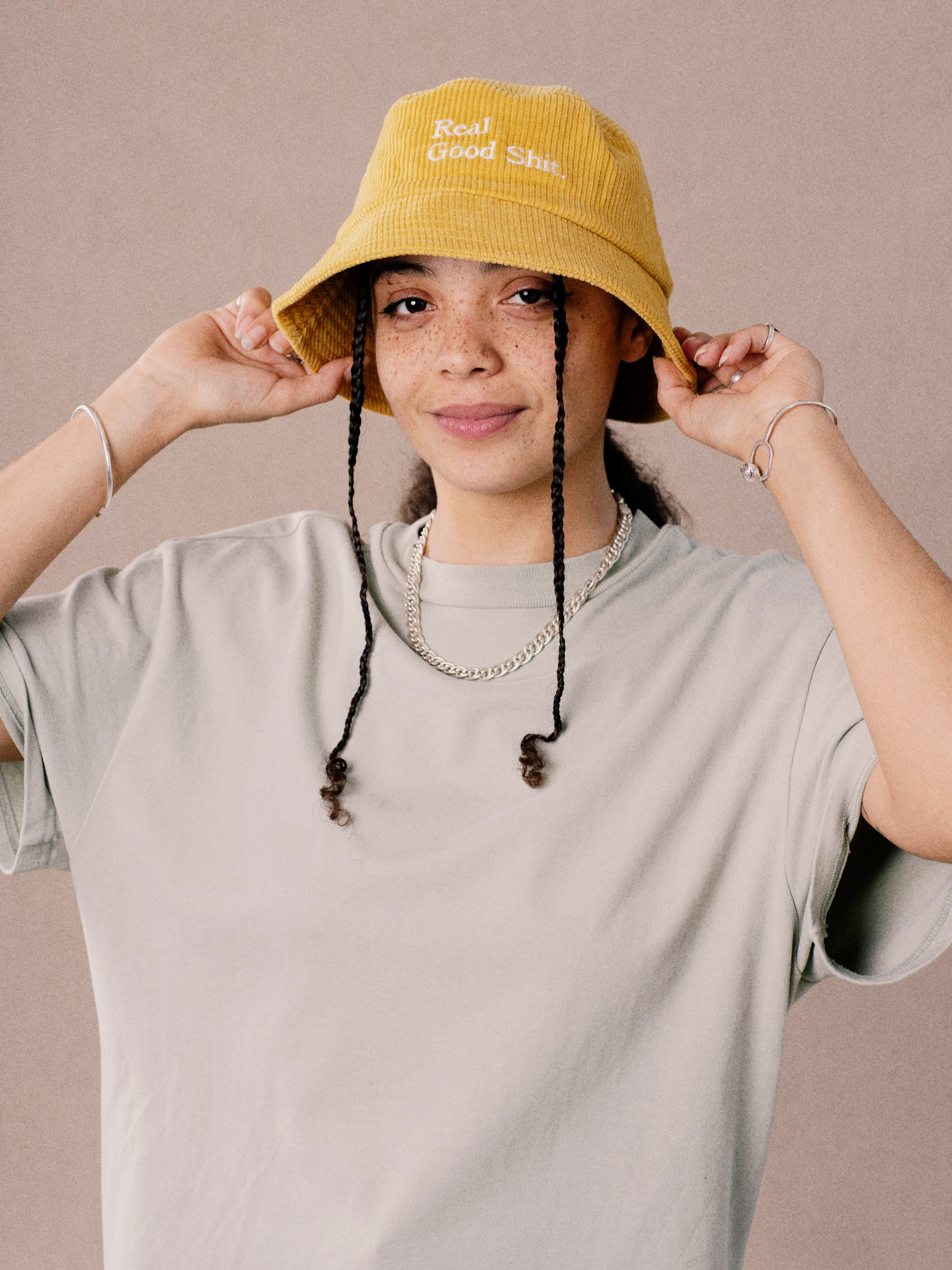 Real Good Shit (Mustard) Cordoroy Bucket Hat