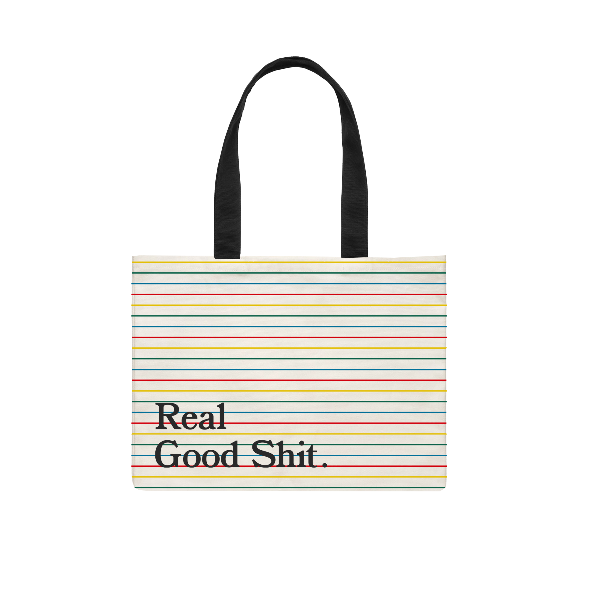 Real Good Shit (Striped) Canvas Tote Bag