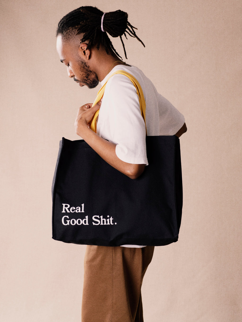 Real Good Shit (Black) Canvas Tote Bag