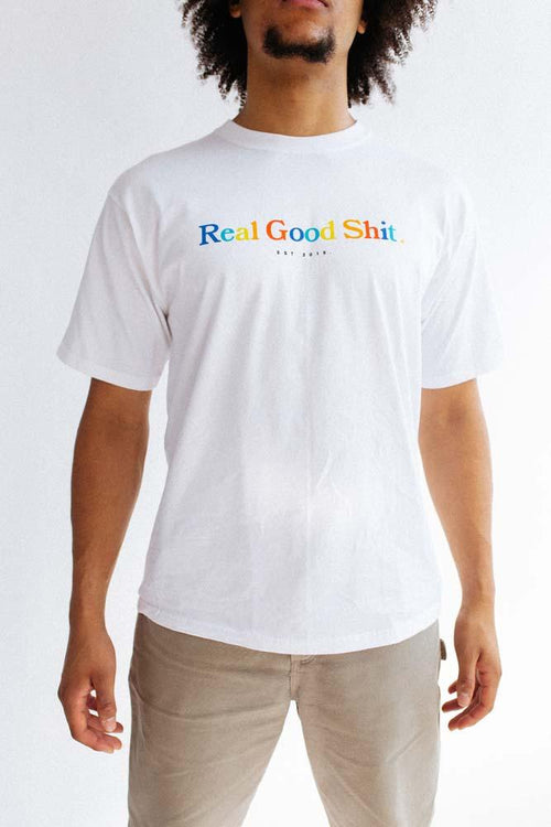 MULTI COLOR REAL GOOD SHIT TEE (WHITE)