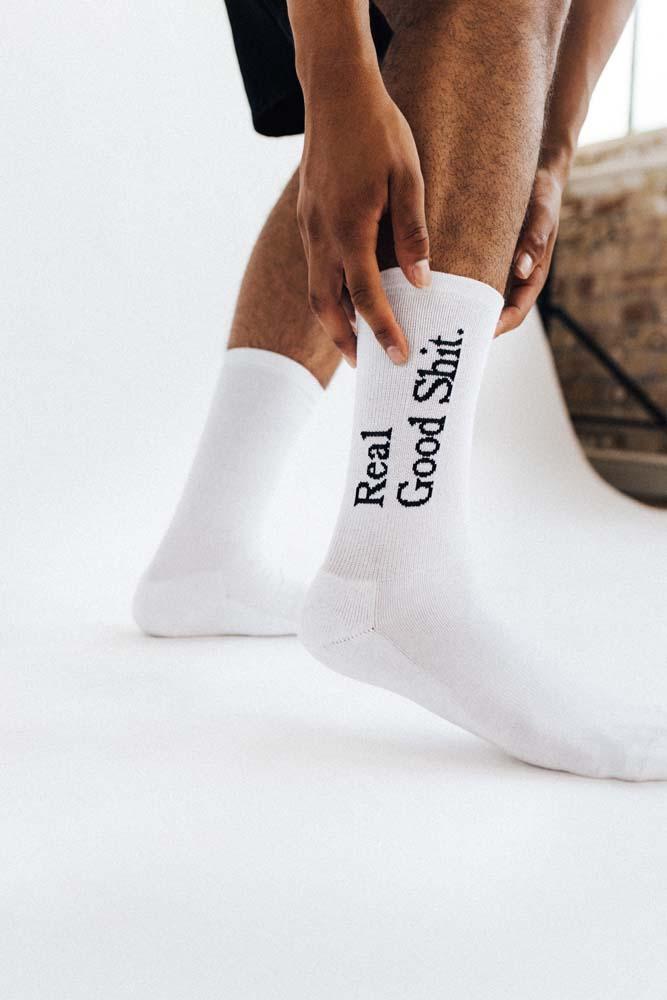 Real Good Shit (White) Socks