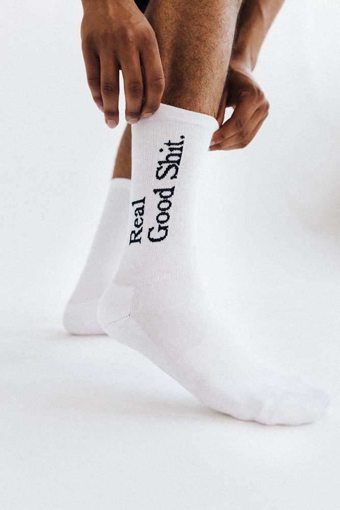 Real Good Shit (White) Socks