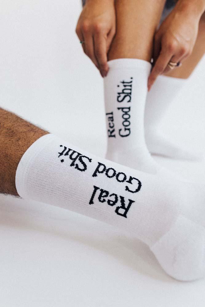 Real Good Shit (White) Socks